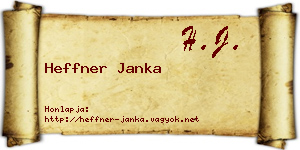Heffner Janka névjegykártya